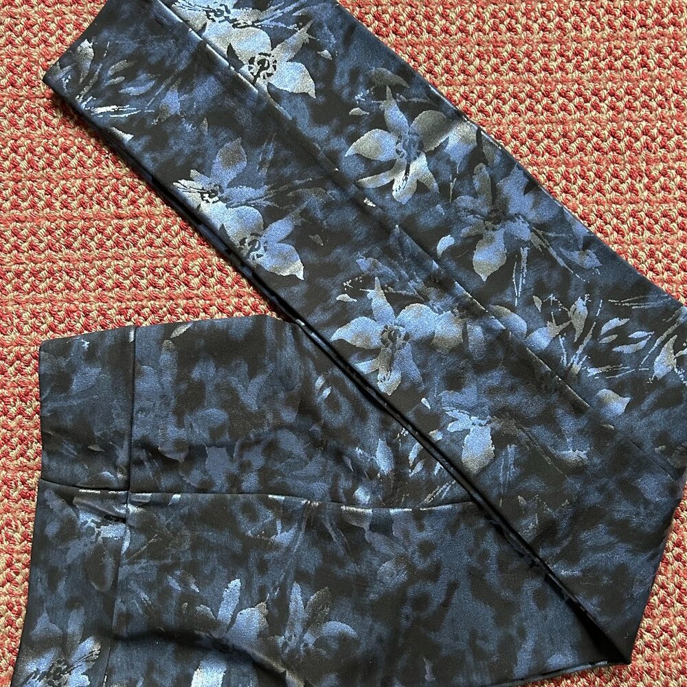 SOFT SURROUNDINGS DARK BLUE Jacquard Pants - NWOT